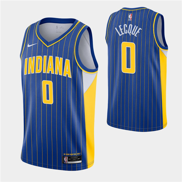 Men's Indiana Pacers #0 Jalen Lecque Royal NBA City Swingman 2020-21 Stitched Jersey
